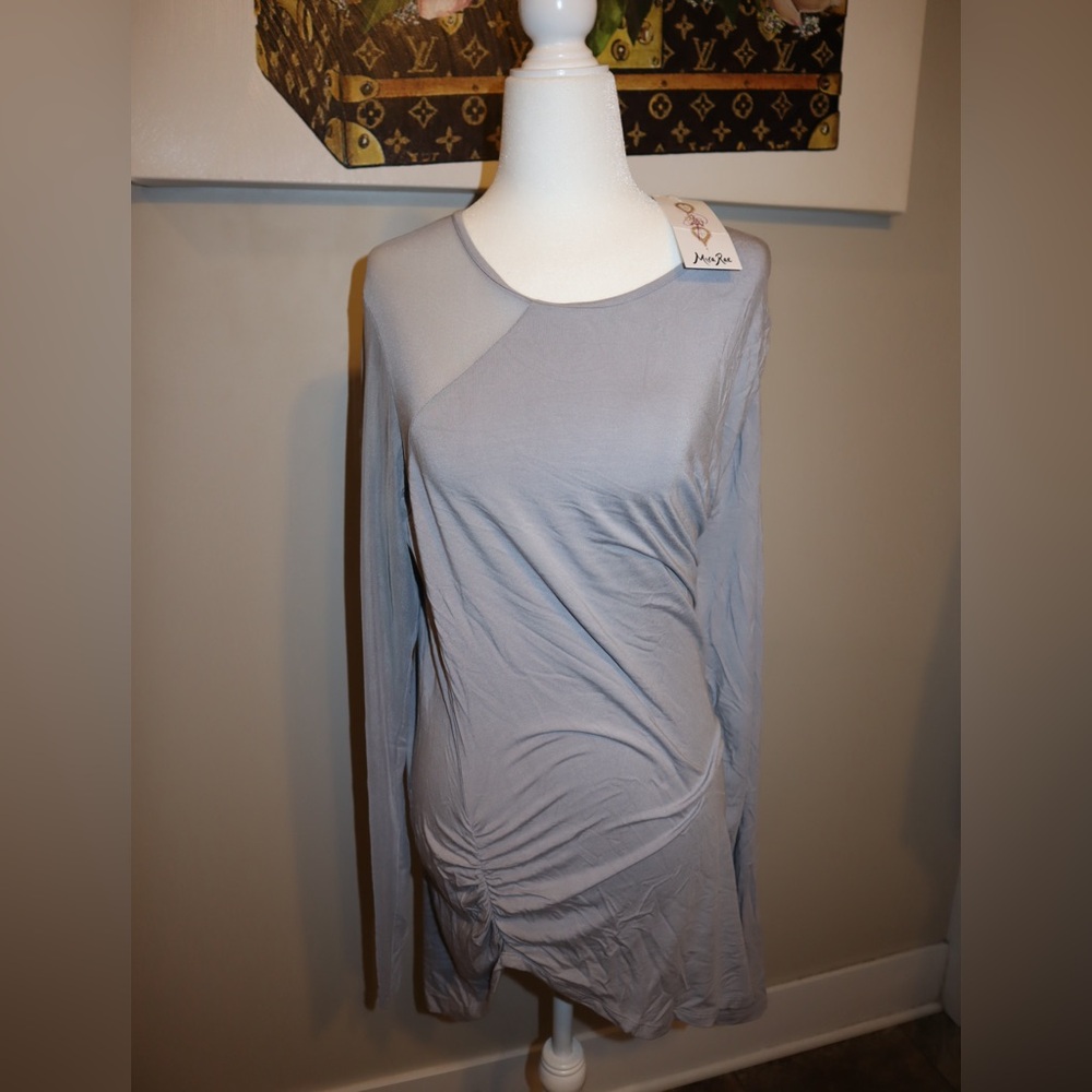 NWT Mira Rae gray long sleeve top size LARGE